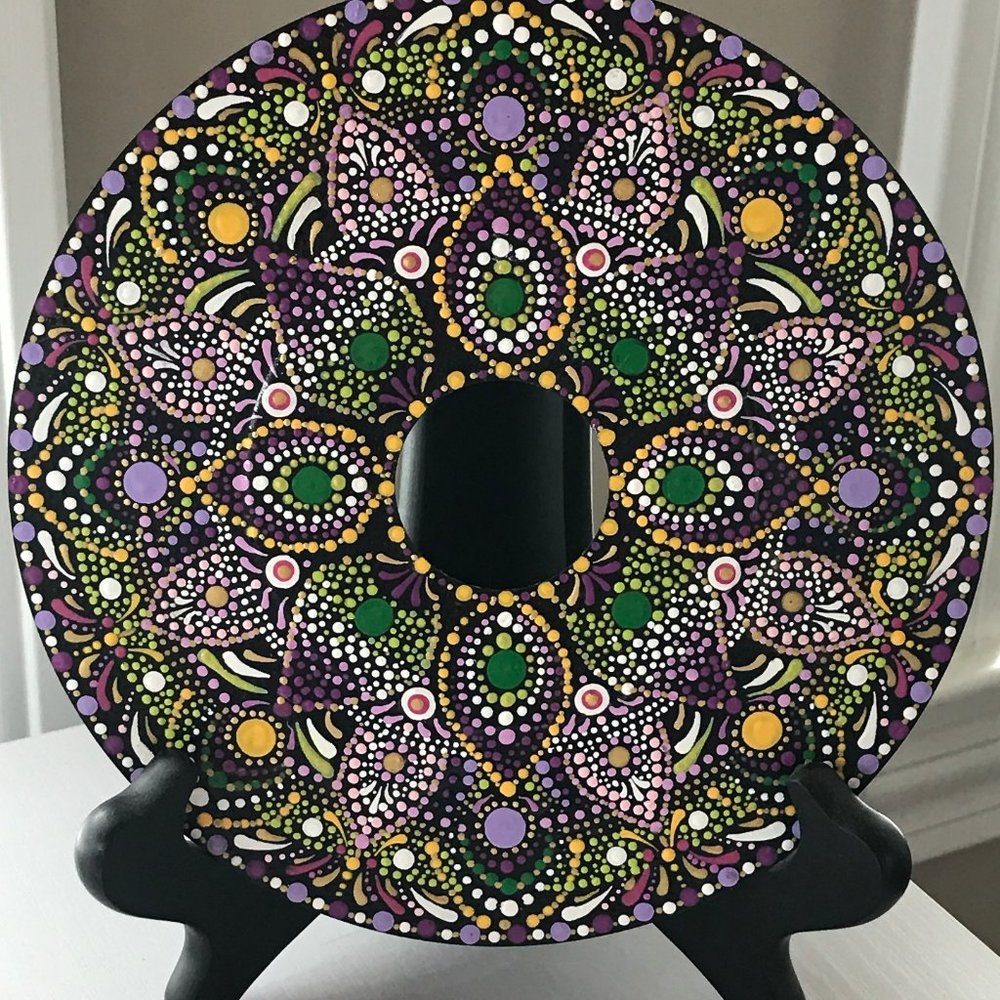 Hand Painted 45 Record - Mandala / Dot Art - Picture 3 of 5